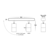 Havit Lighting Bar Lights Tivah Titanium Aluminium 2 Light Lights-For-You HV4001T-2-TTM 9350418016928